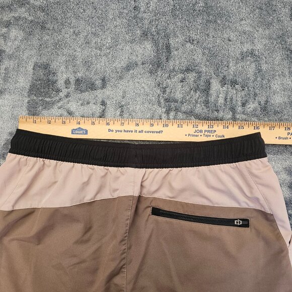 Vuori Men's Athletic Shorts in Cream and Brown - Picture 8 of 11